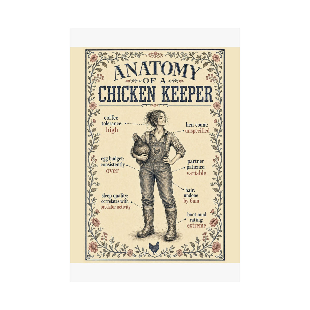Anatomy of a Chicken Keeper — Matte Poster