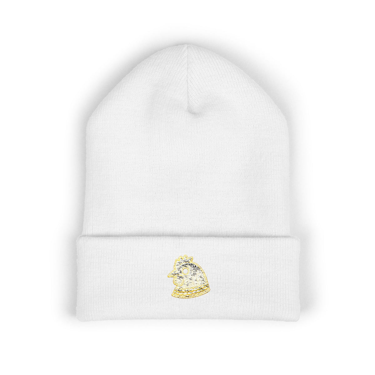 Hen with Pearls — Cuffed Beanie