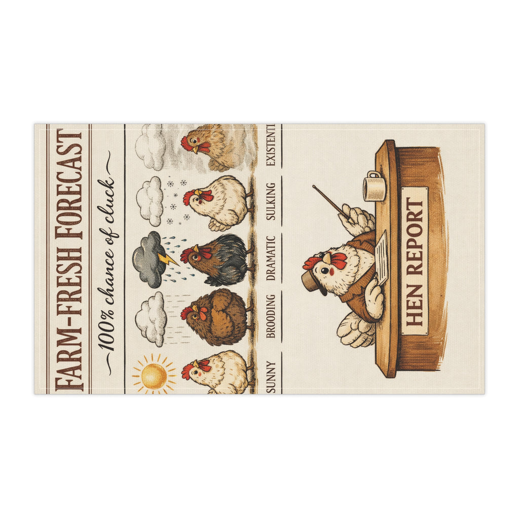 Farm-Fresh Forecast: 100% Chance of Cluck — Tea Towel