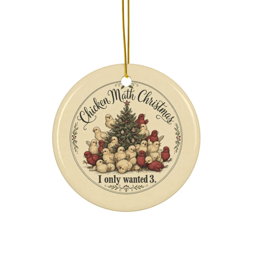 Chicken Math Christmas — Ceramic Ornament