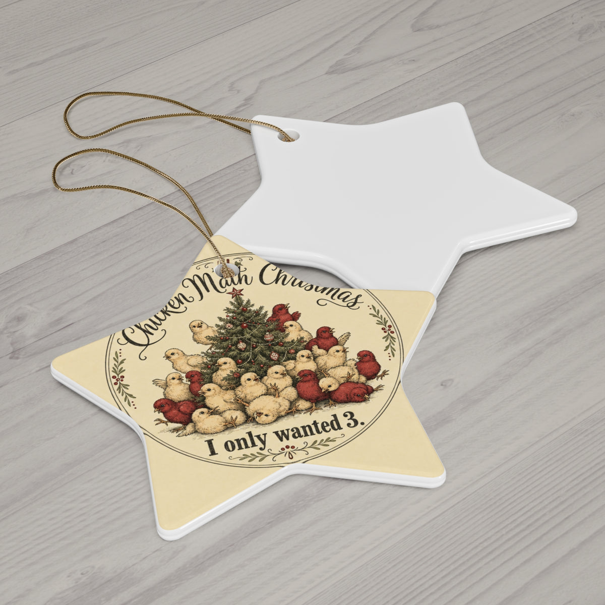 Chicken Math Christmas — Ceramic Ornament