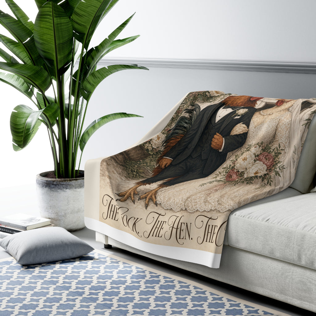The Cock. The Hen. The Coop. — Wedding Sherpa Blanket