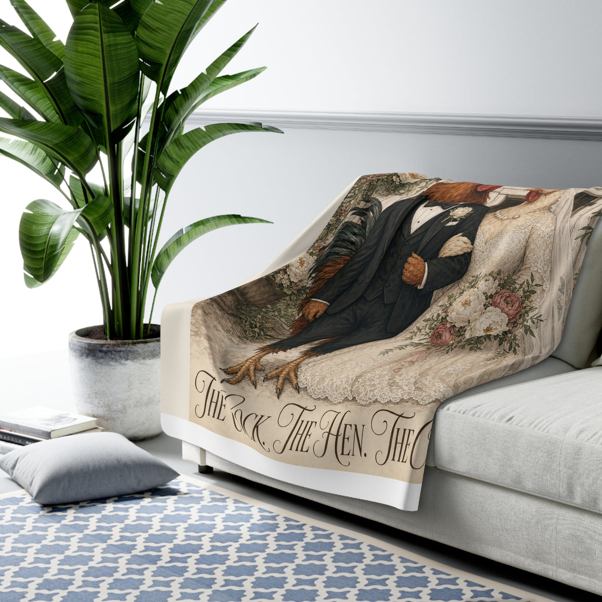 The Cock. The Hen. The Coop. — Wedding Sherpa Blanket