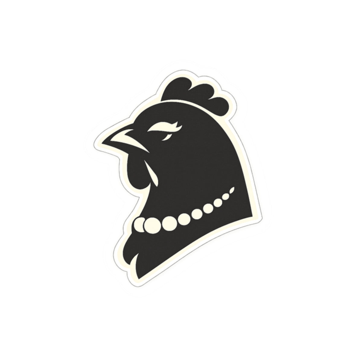 Hen with Pearls Head Icon Sticker