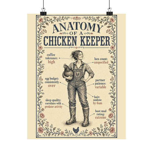 Anatomy of a Chicken Keeper — Matte Poster