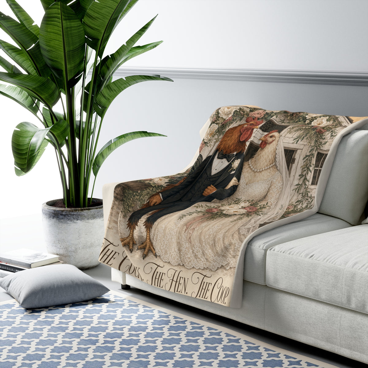 The Cock. The Hen. The Coop. — Wedding Sherpa Blanket
