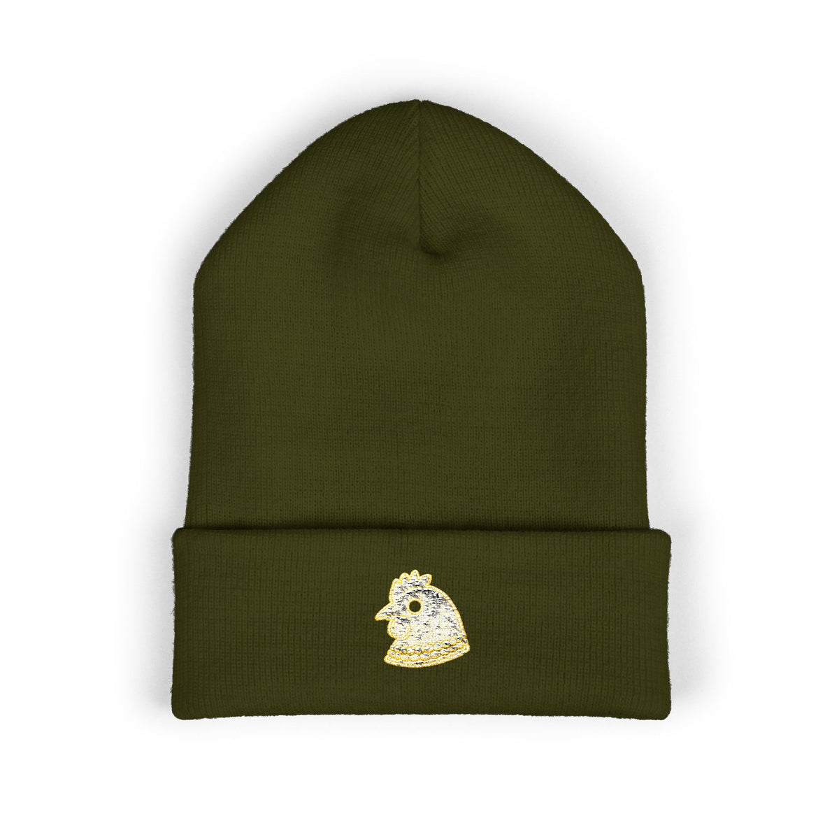 Hen with Pearls — Cuffed Beanie