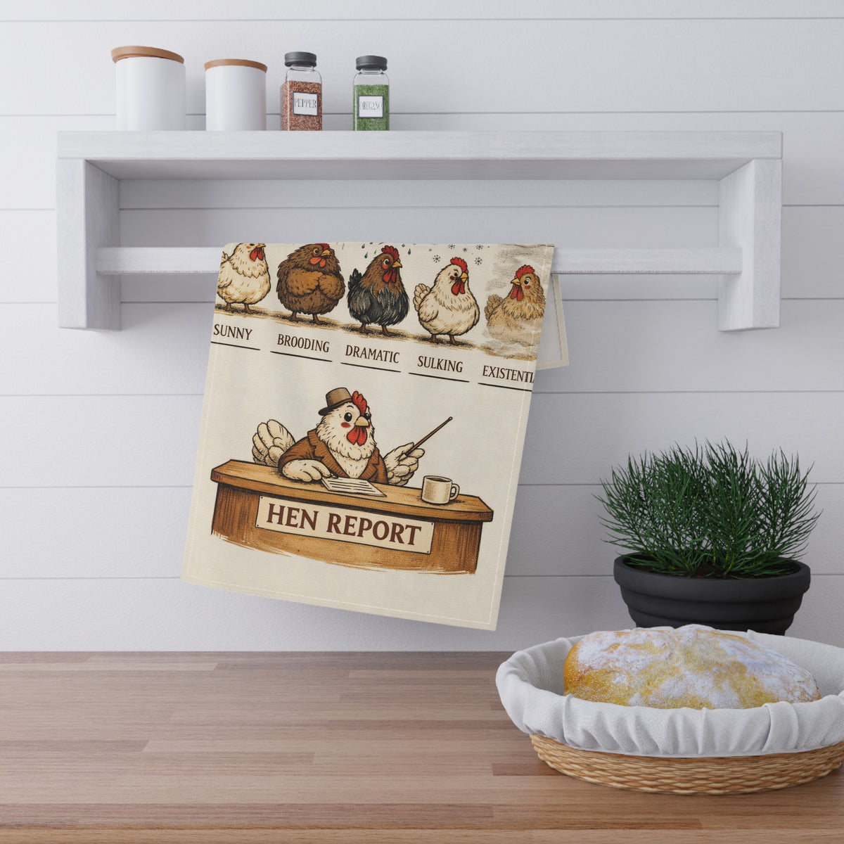 Farm-Fresh Forecast: 100% Chance of Cluck — Tea Towel
