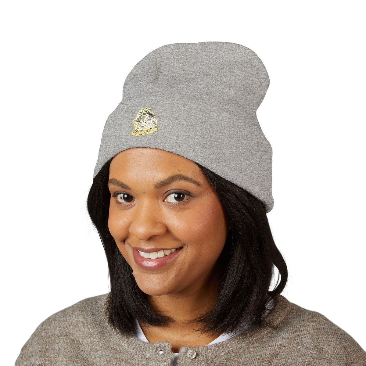 Hen with Pearls — Cuffed Beanie