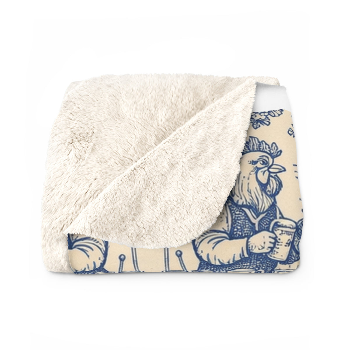 Cozy Coop Chicken Toile — Sherpa Blanket