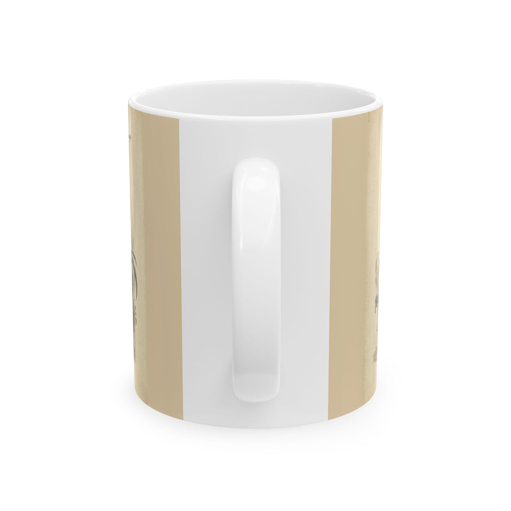 He Crows. I Coffee. We Manage. — Ceramic Mug