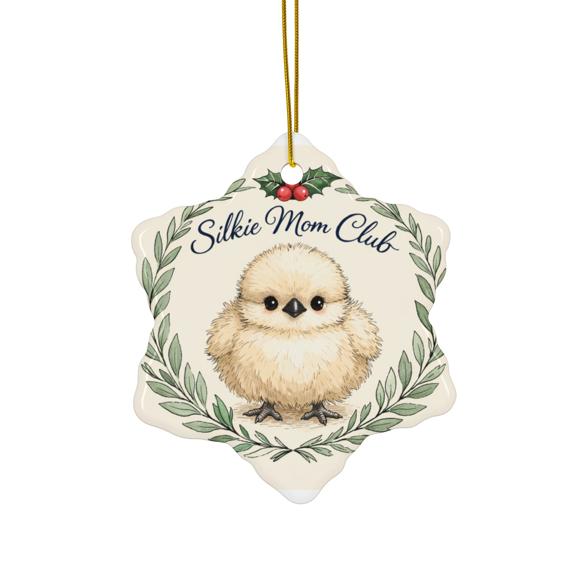 Silkie Mom Club — Ceramic Ornament