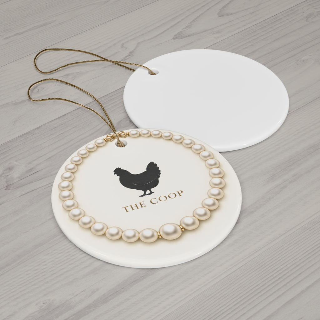 Pearl Necklace Wreath — Ceramic Ornament