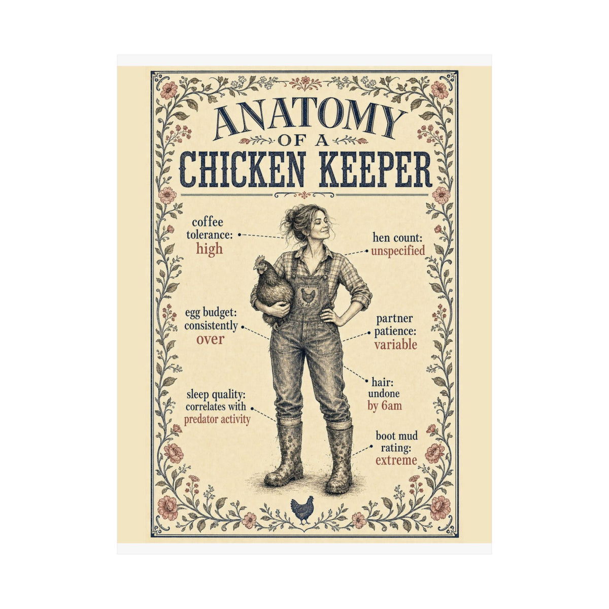 Anatomy of a Chicken Keeper — Matte Poster