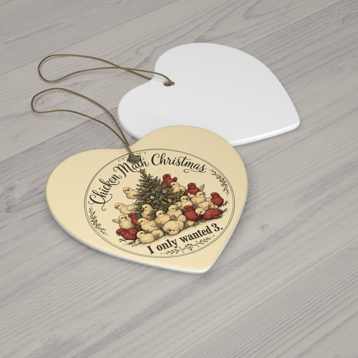 Chicken Math Christmas — Ceramic Ornament