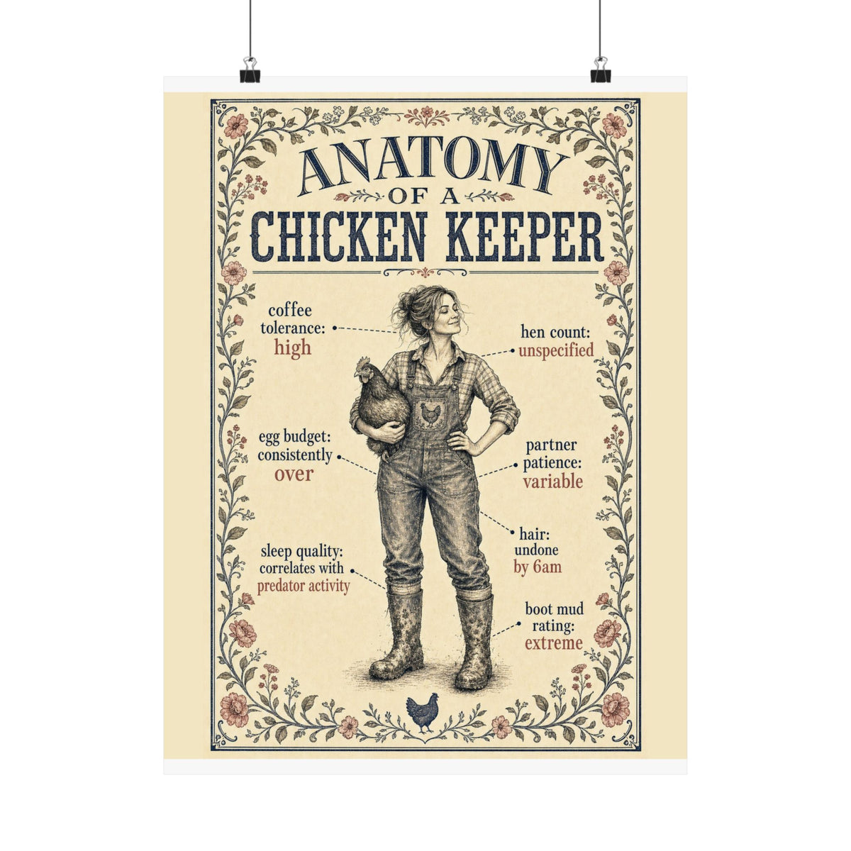 Anatomy of a Chicken Keeper — Matte Poster