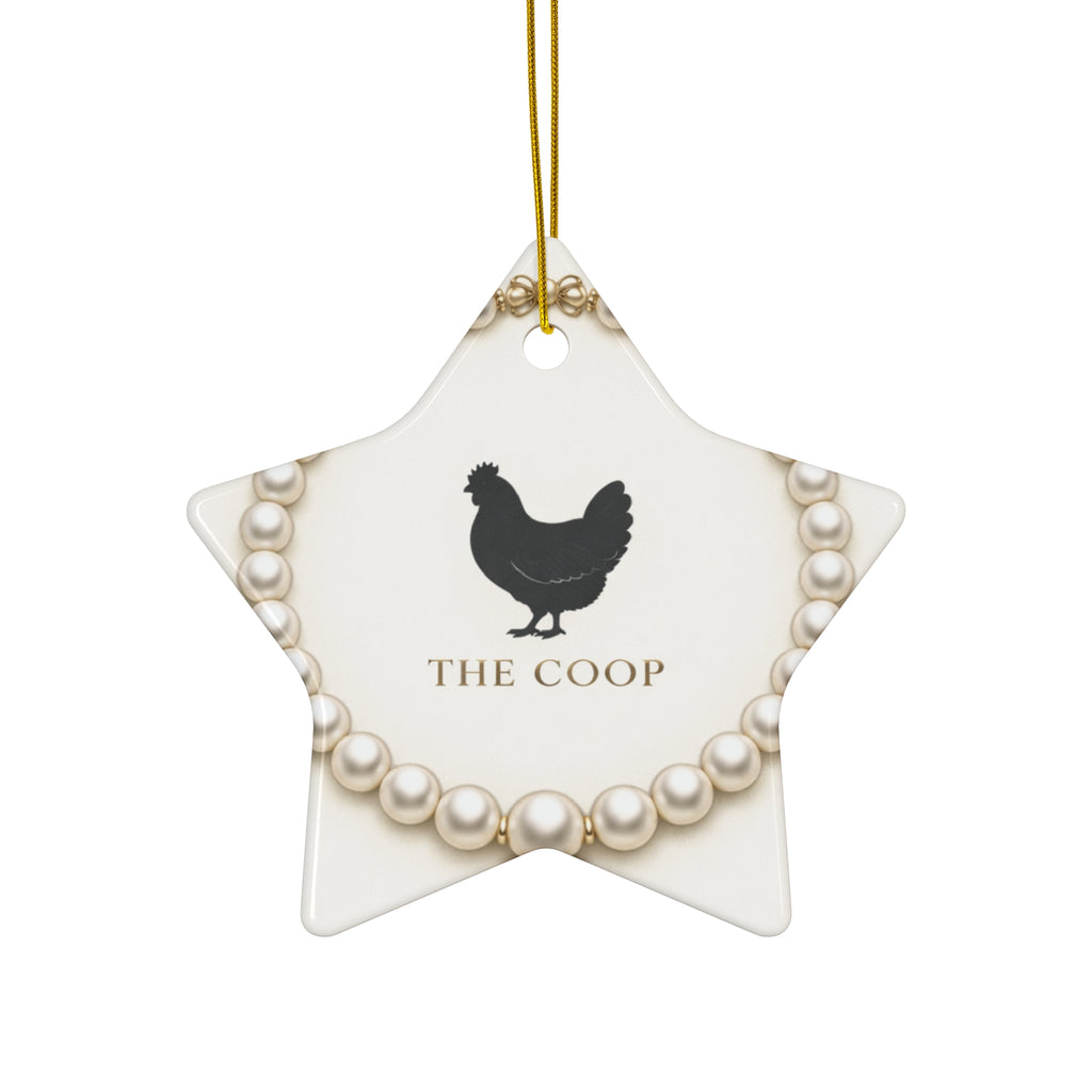 Pearl Necklace Wreath — Ceramic Ornament