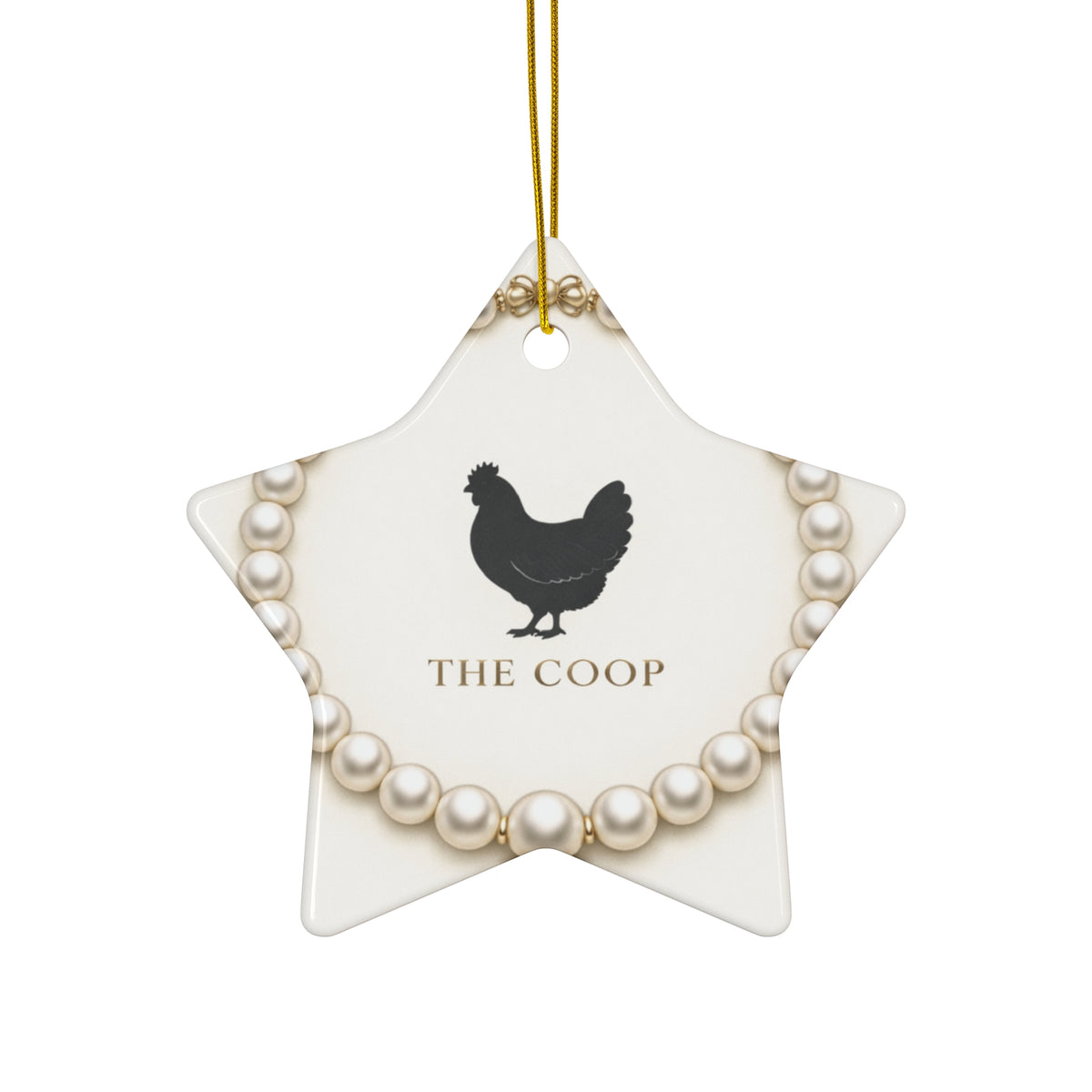 Pearl Necklace Wreath — Ceramic Ornament