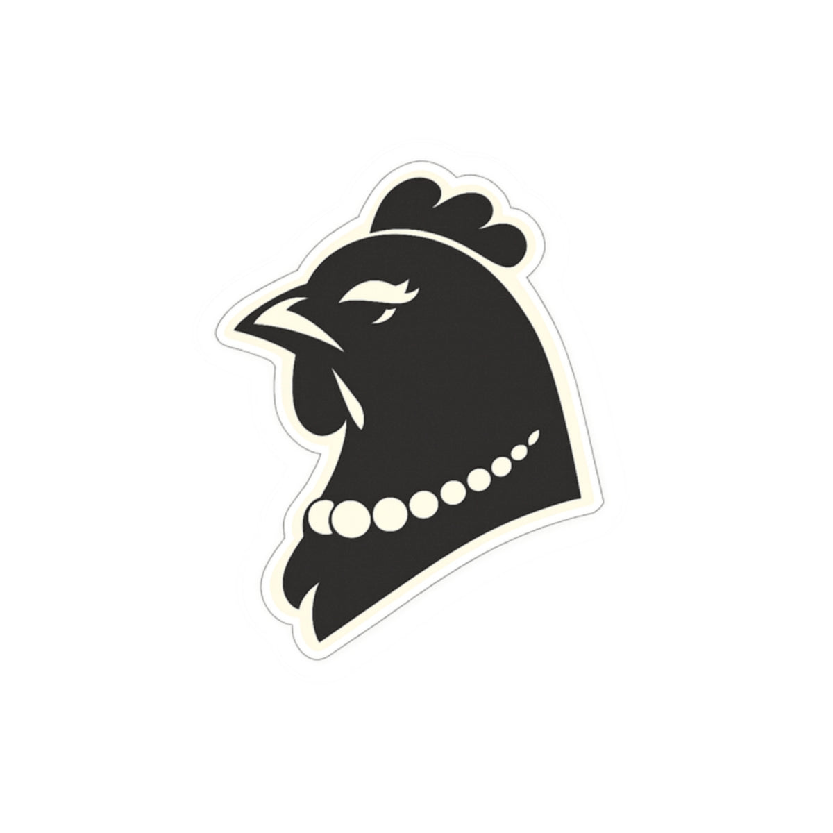 Hen with Pearls Head Icon Sticker