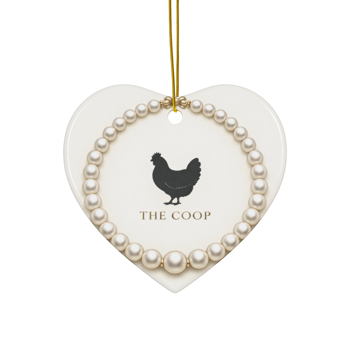 Pearl Necklace Wreath — Ceramic Ornament