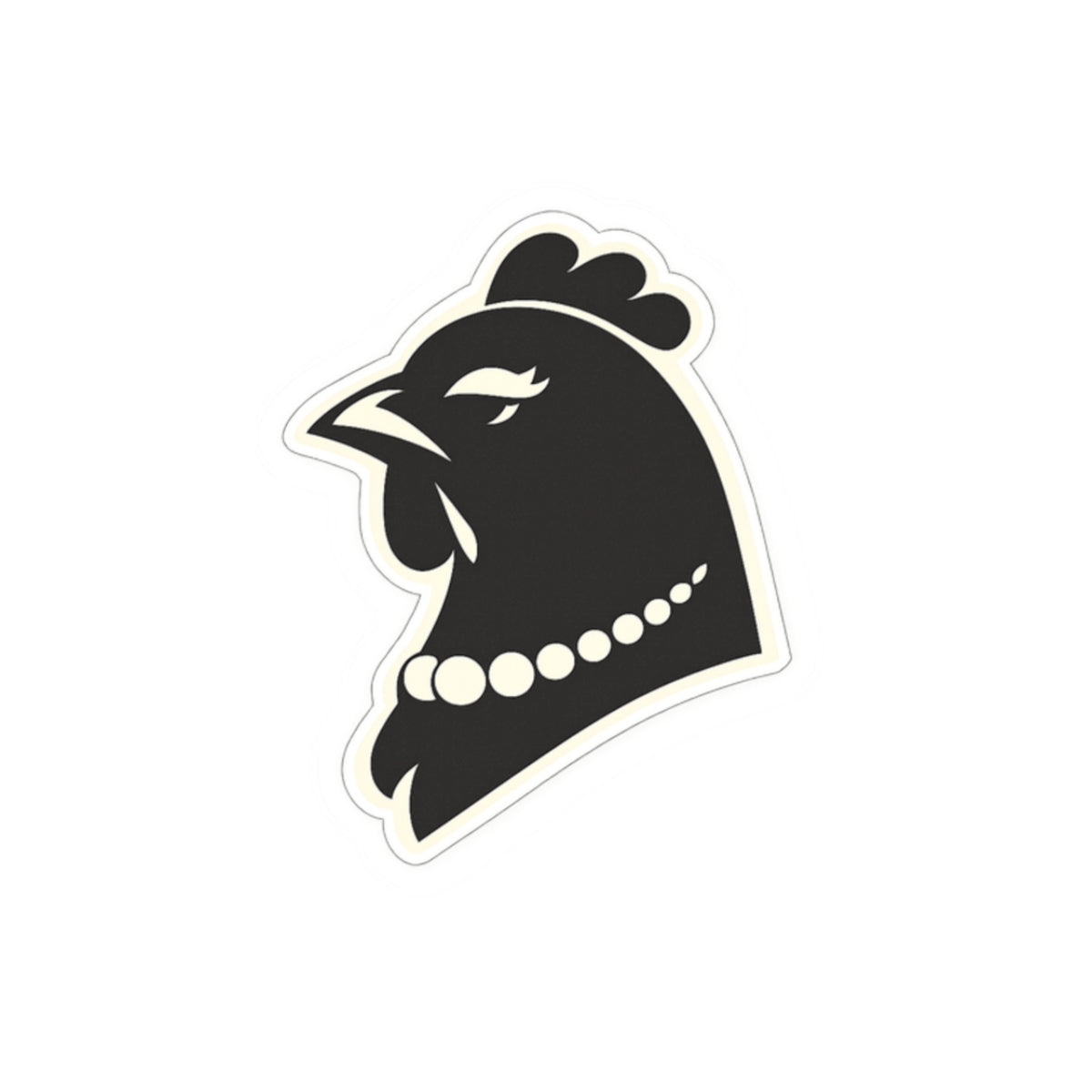 Hen with Pearls Head Icon Sticker