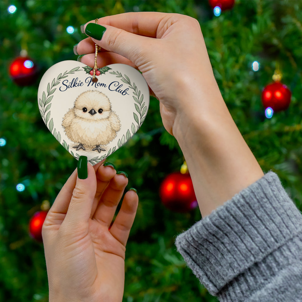 Silkie Mom Club — Ceramic Ornament