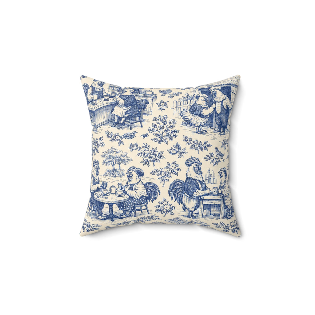 Cozy Coop Chicken Toile — Throw Pillow