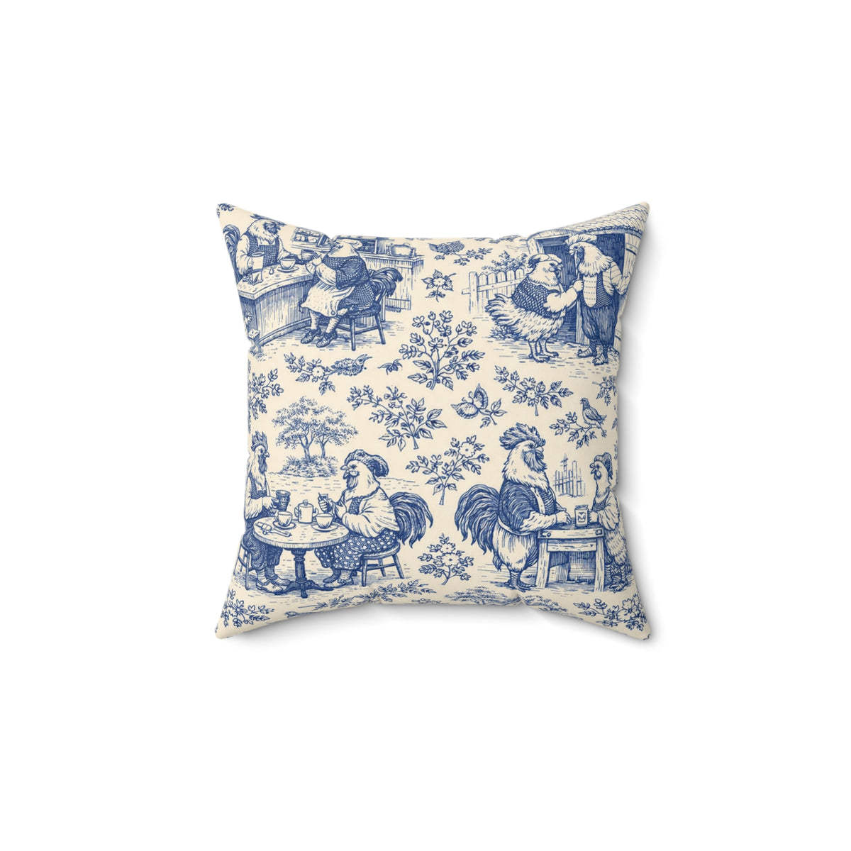 Cozy Coop Chicken Toile — Throw Pillow