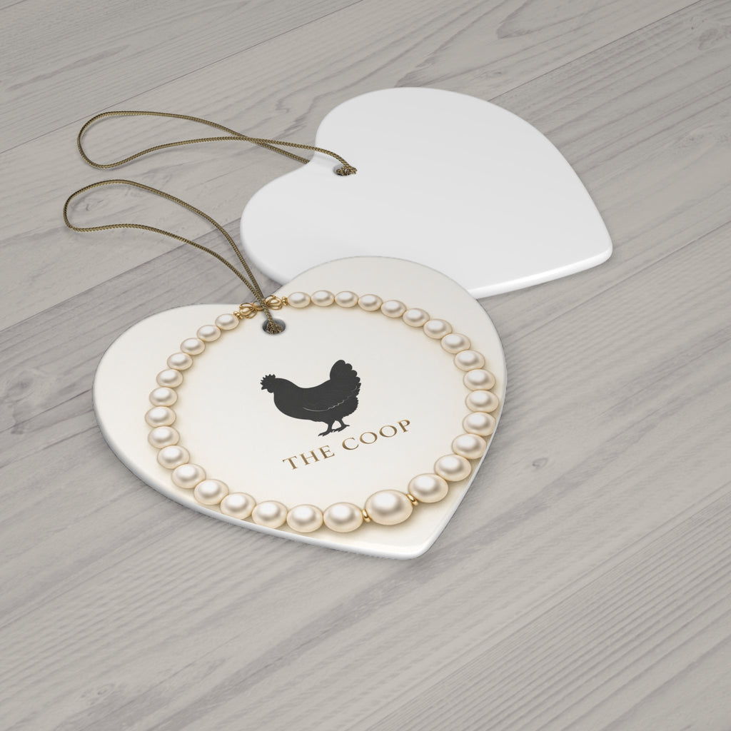 Pearl Necklace Wreath — Ceramic Ornament