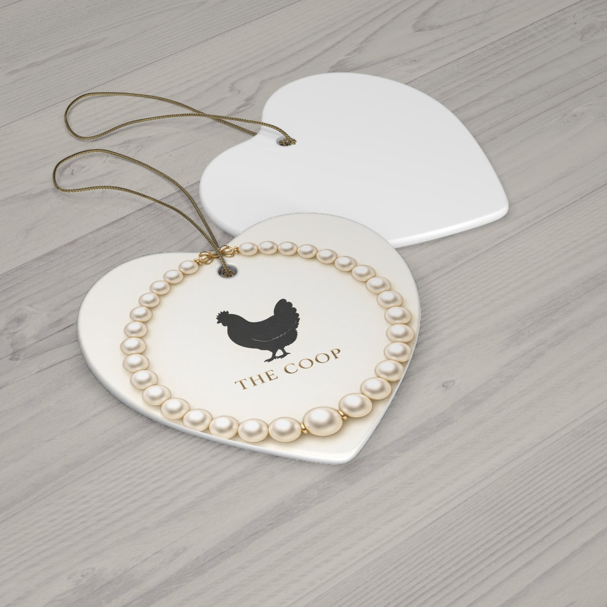 Pearl Necklace Wreath — Ceramic Ornament