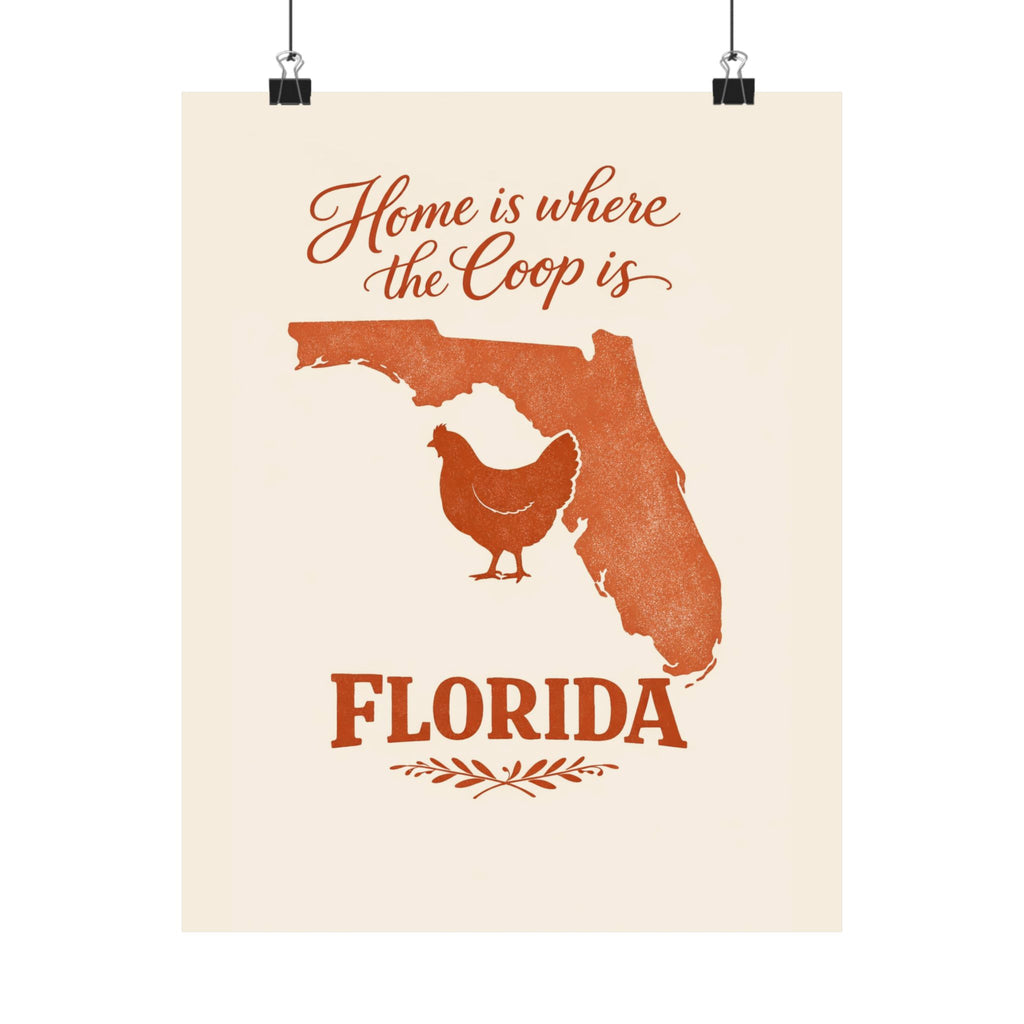 Home Is Where the Coop Is — Florida — Matte Poster