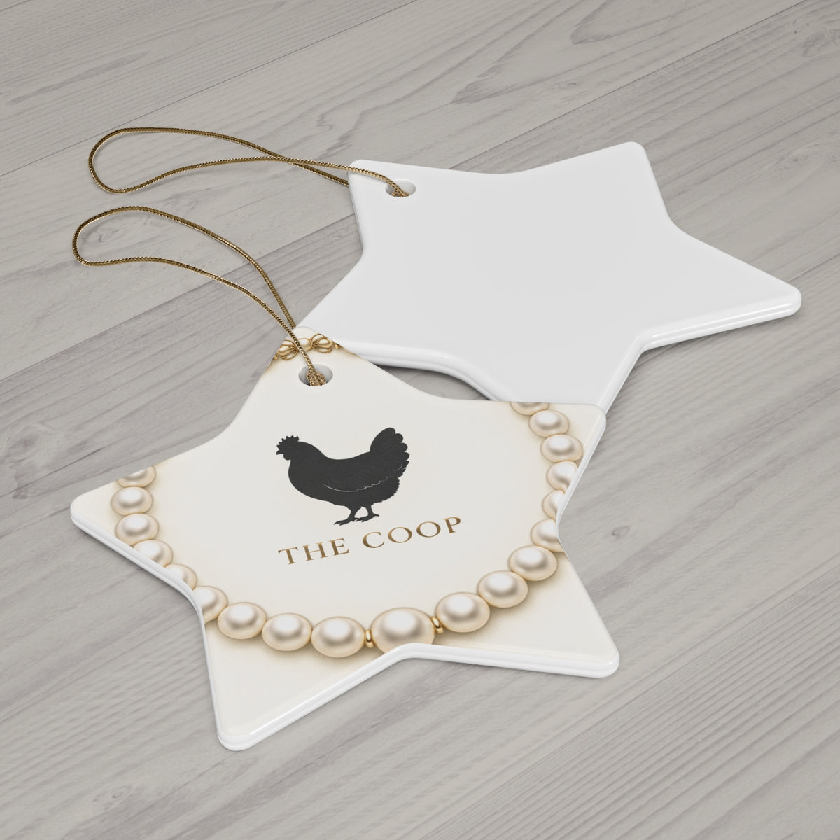Pearl Necklace Wreath — Ceramic Ornament