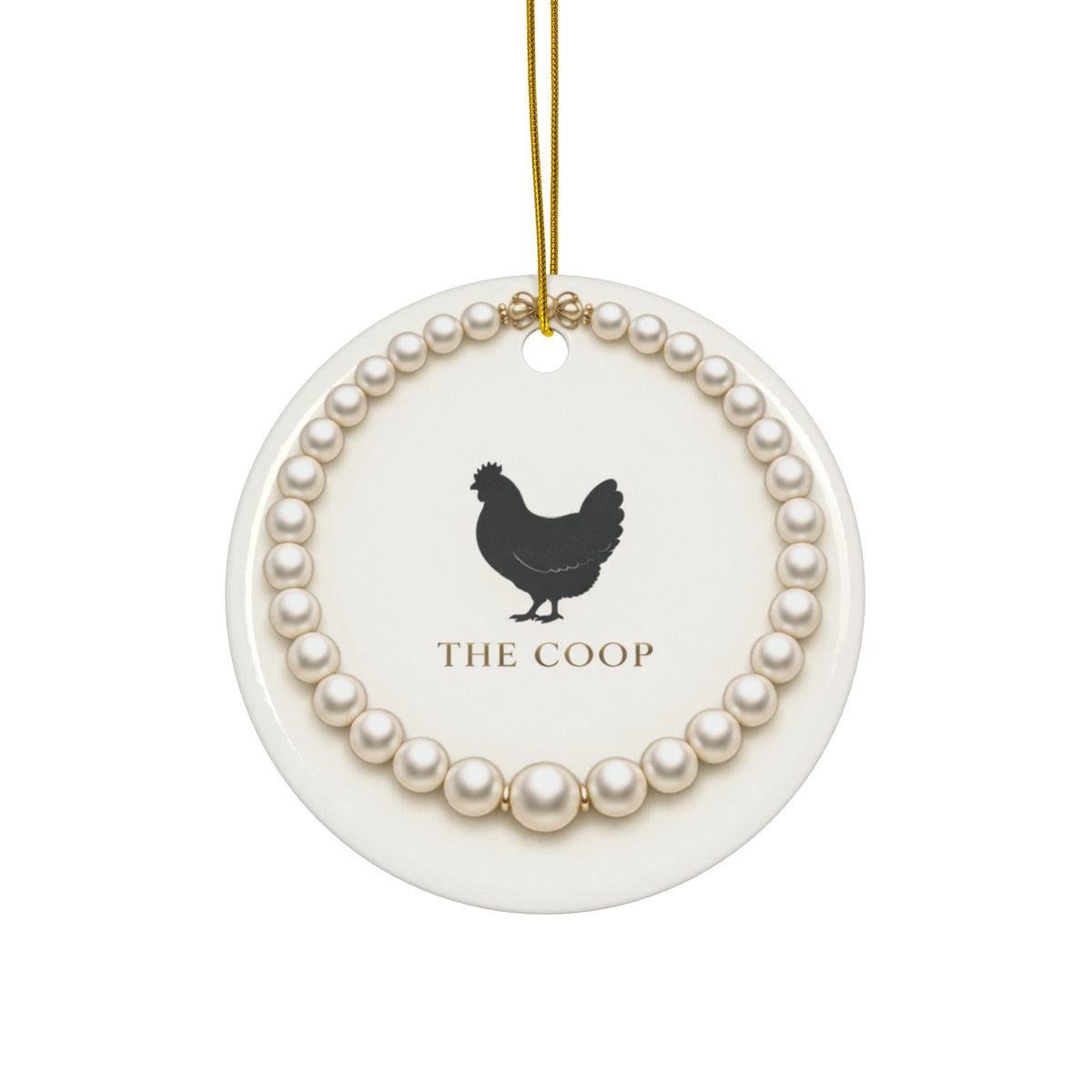 Pearl Necklace Wreath — Ceramic Ornament