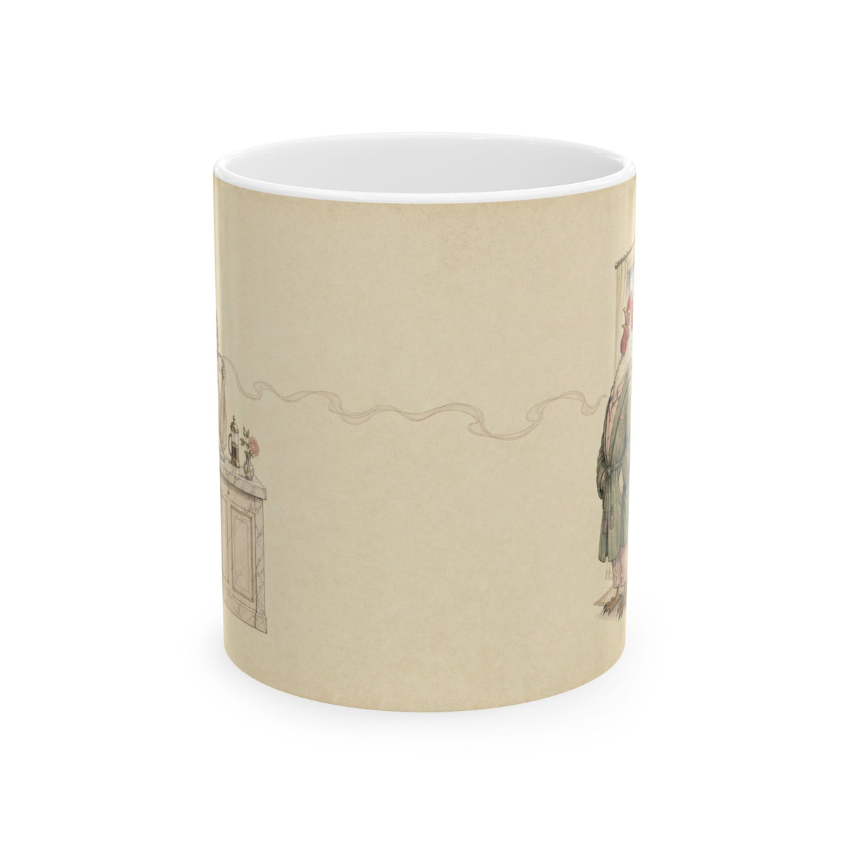 He Crows. I Coffee. We Manage. — Ceramic Mug