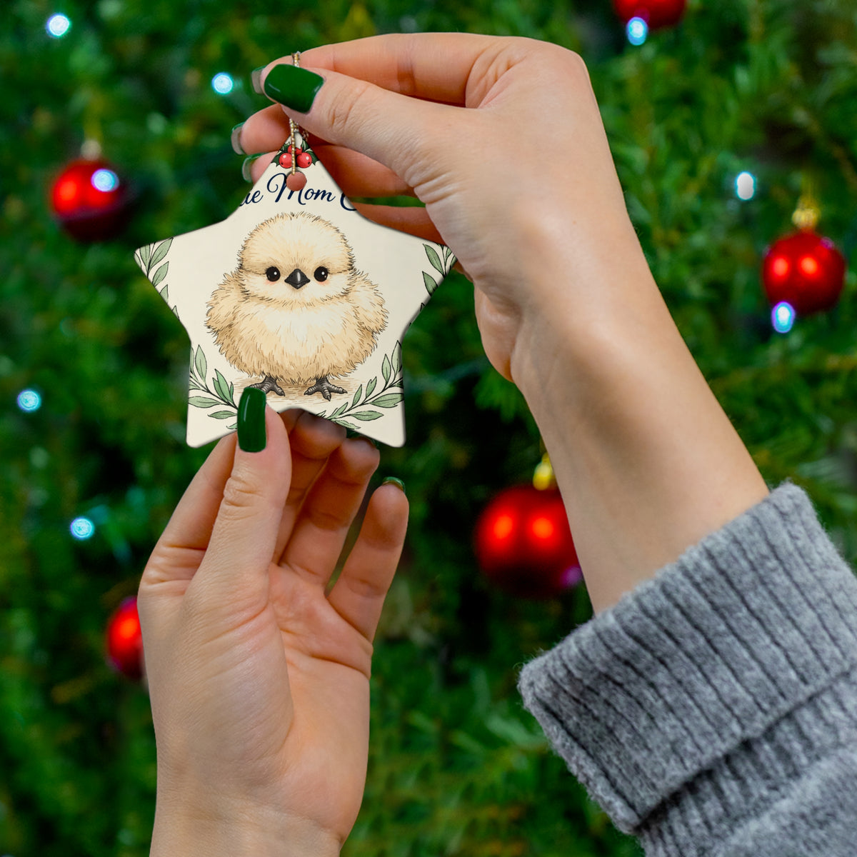 Silkie Mom Club — Ceramic Ornament